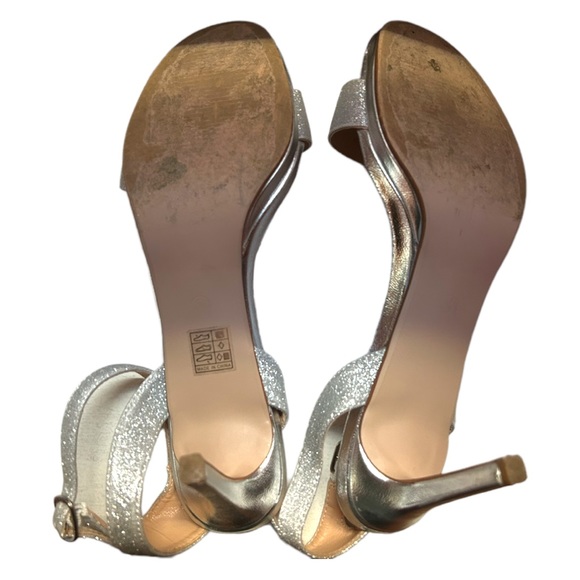 SILVER GLITTER STILETTOS WITH ANKLE STRAP! SIZE 9 WORN 1x - Picture 10 of 16
